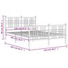 vidaXL Lovos rėmas su galvūgaliu/kojūgaliu, baltas, 120x200cm, metalas