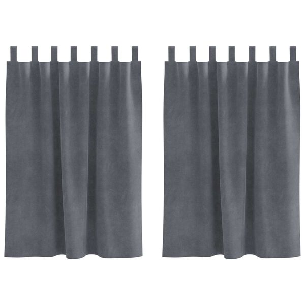 vidaXL Užuolaidos 2 pcs Šviesiai pilka 140 x 140 cm Aksomas