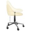 vidaXL Pasukamos valgomojo kėdės, 2vnt., kreminės, dirbtinė oda