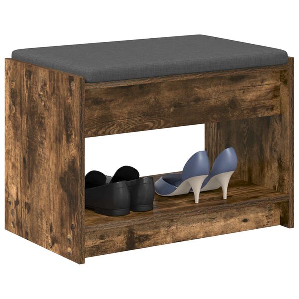 vidaXL Koridoriaus suolas su pagalve Rūkytas Ąžuolas 63 x 38 x 45 cm