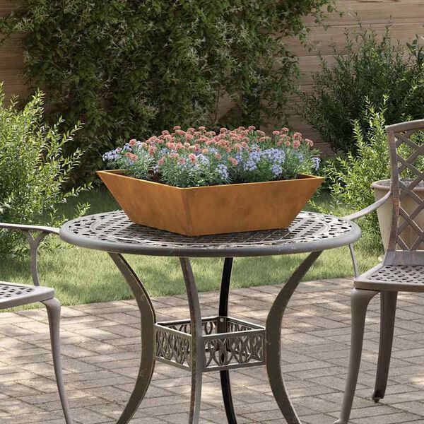 vidaXL Sodo vazonas Rūdijanti 50 x 50 x 15 cm