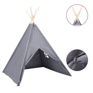 vidaXL Vaiki&scaron;ka tipi palapinė, pilka, 120x120x150cm, persiko oda