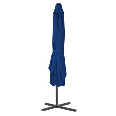 vidaXL Lauko skėtis su plieniniu stulpu, mėlynas, 250x250x230cm