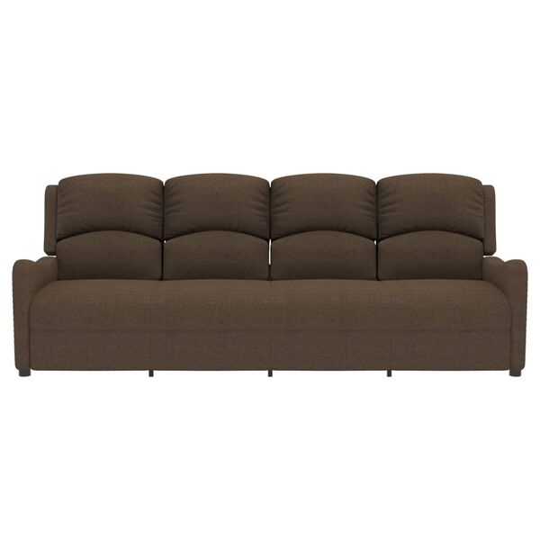 vidaXL Keturvietis atlošiamas masažinis krėslas, rudas, audinys