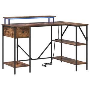 vidaXL Stalas Rūkyta ąžuolas 120 x 79 x 86,5 cm Apdirbta mediena