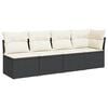 vidaXL Keturvietė sodo sofa su pagalvėlėmis, juoda, poliratanas