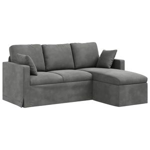 vidaXL Sofa Tamsiai pilka 198 x 134 x 80 cm Aksomas