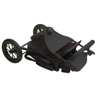 vidaXL Vaikiškas vežimėlis, antracito spalvos, plienas