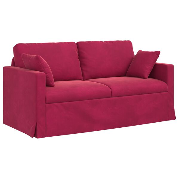 vidaXL Sofa Vyno raudona 158 x 78 x 80 cm Aksomas