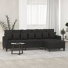vidaXL Trivietė sofa su pakoja, juodos spalvos, 210cm, audinys