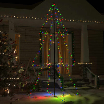 vidaXL Kalėdų eglutė, 120x220cm, kūgio formos, 300 LED lempučių