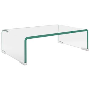 vidaXL TV stovas/monitoriaus pakyla, skaidrus stiklas, 40x25x11 cm