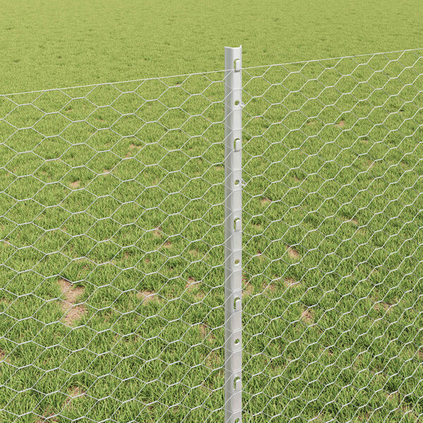 vidaXL Tvora su stulpais Sidabro 1 x 25 m Plienas