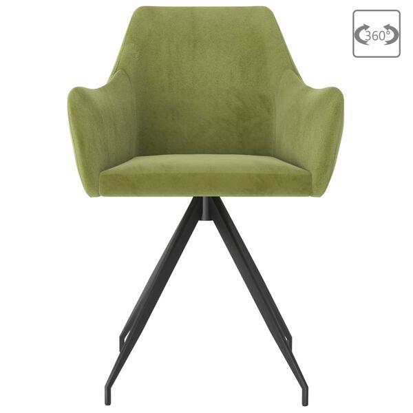 vidaXL Valgomojo kėdės, 2vnt., šviesiai žalios spalvos, aksomas