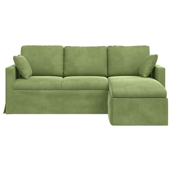 vidaXL Sofa &Scaron;viesiai žalia 198 x 134 x 80 cm Aksomas