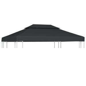 vidaXL Vir&scaron;utinis pavėsinės uždangalas, antracito, 310 g/m&sup2;, 4x3m