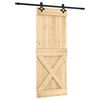 vidaXL Slankios durys Natūrali ir juoda 80 x 210 cm