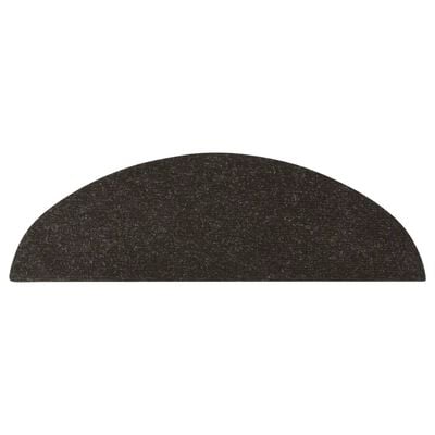 vidaXL Lipnūs laiptų kilimėliai, 15vnt., juodos spalvos, 56x17x3 cm