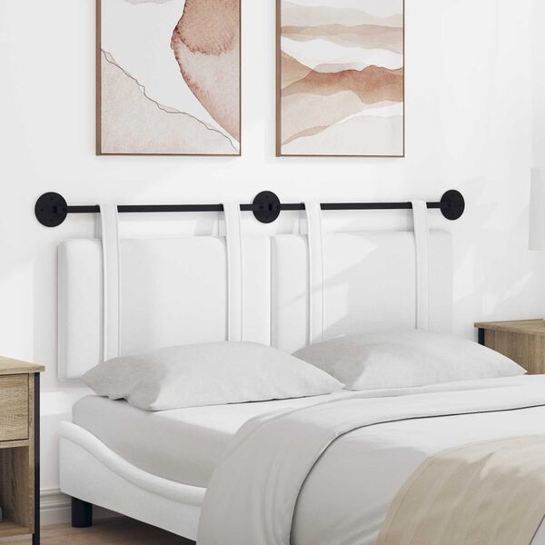 vidaXL Kabantysis galvūgalis Paprastas Baltas 130 x 55 x 5 cm audinys