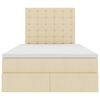 vidaXL Lova su daiktų laikymo vieta ir čiužiniu Kremas 120 x 200 cm