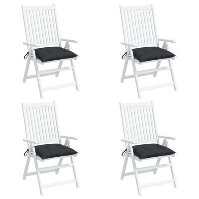 vidaXL Kėdės pagalvėlės, 4vnt., juodos, 40x40x7cm, oksfordo audinys