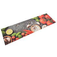 vidaXL Virtuvės kilimėlis, 45x150cm, aksomas, plaunamas, su daržovėmis