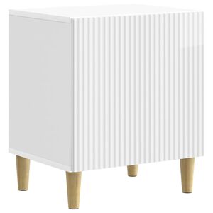 vidaXL &Scaron;alia lovos spintelė Itin blizgi balta 43 x 34,5 x 50 cm