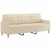 vidaXL Trivietė sofa su pagalvėlėmis, kreminės spalvos, 180cm, audinys