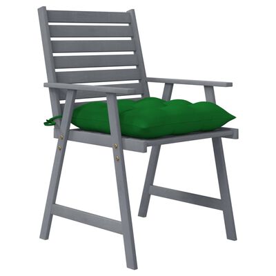 vidaXL Lauko valgomojo kėdės su pagalvėlėmis, 4vnt., akacijos masyvas
