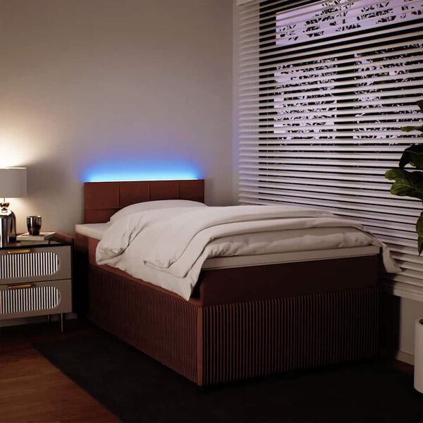 vidaXL Lova su spyruoklėmis ir čiužiniu, rožinė, 120x200cm, aksomas