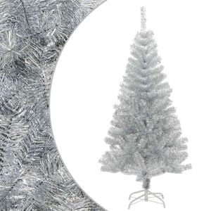 vidaXL Dirbtinė Kalėdų eglutė su stovu, sidabrinės spalvos, 150cm, PET