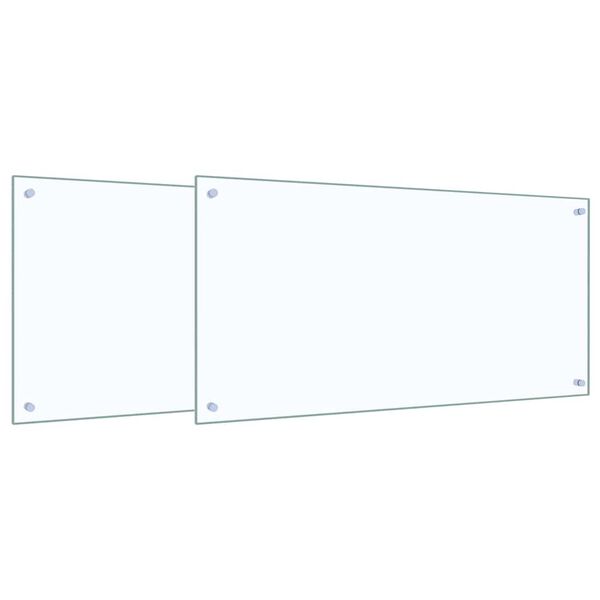 vidaXL Virtuvės užpakalinė plok&scaron;tė 2 pcs Skaidrus 100 x 50 cm