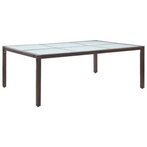vidaXL Lauko valgomojo stalas, rudas, 200x150x74cm, poliratanas