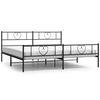 vidaXL Lovos rėmas su galvūgaliu/kojūgaliu, juodas, 200x200cm, metalas