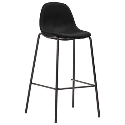 vidaXL Baro kėdės, 6 vnt., juodos spalvos, audinys (281535+281536)