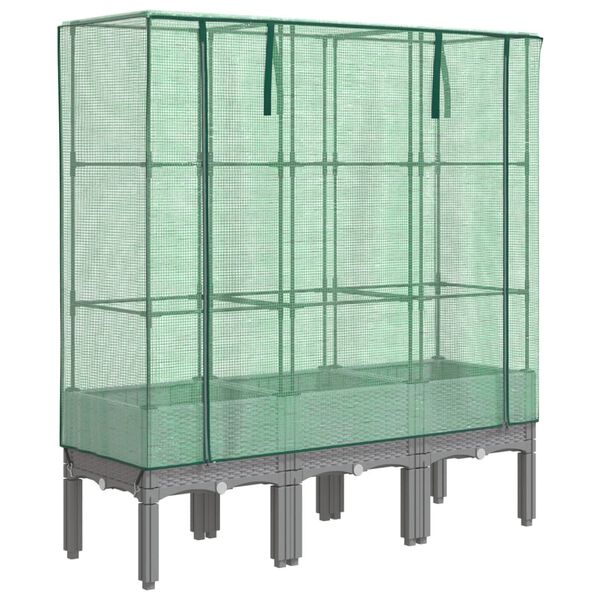 vidaXL Pakelta lysvė su &scaron;iltnamio dangčiu, 120x40x140cm