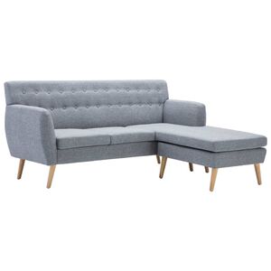 vidaXL L-formos sofa, aud. apmu&scaron;al., 171,5x138x81,5cm, &scaron;viesiai pilka