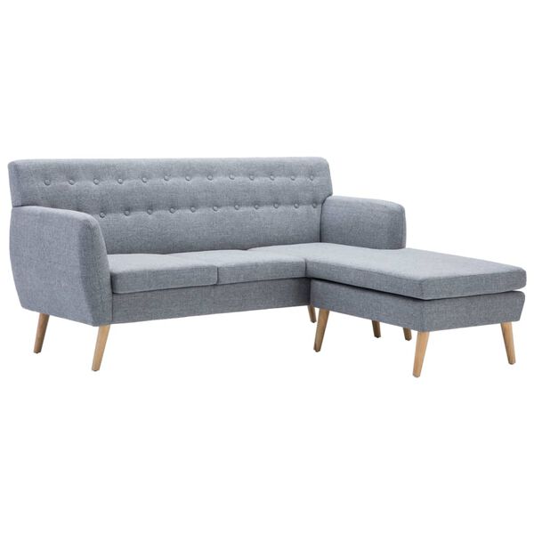 vidaXL L-formos sofa, aud. apmu&scaron;al., 171,5x138x81,5cm, &scaron;viesiai pilka