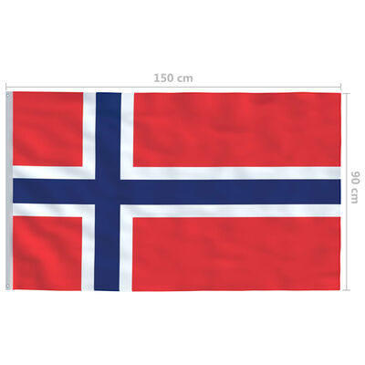 vidaXL Norvegijos vėliava su stiebu, aliuminis, 6,2m
