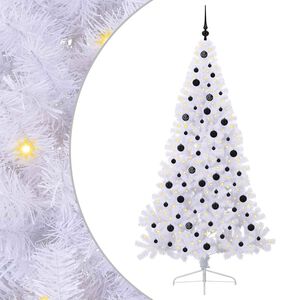 vidaXL Dirbtinė Kalėdų eglutė su 300 LED Balta 210 cm PVC ir Plienas