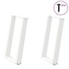 vidaXL Valgomojo stalo kojelės, 2 vnt., baltos, 50x(72-73) cm, plienas, U formos