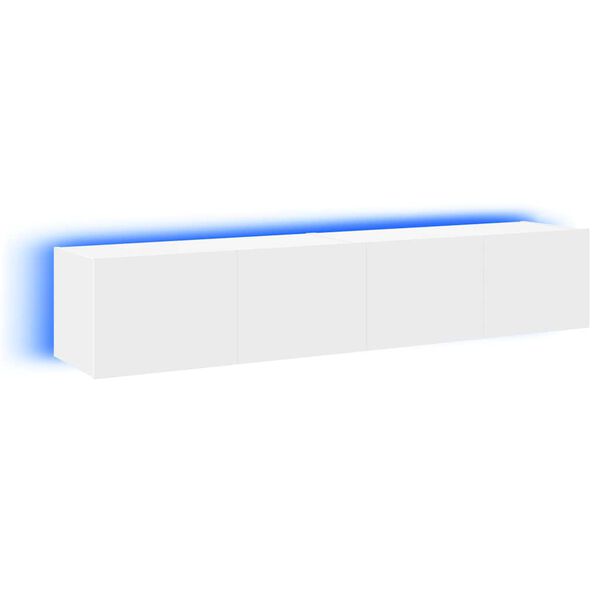 vidaXL Sieninės TV spintelės su LED, 2vnt., baltos, 80x35x31cm