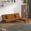 vidaXL Dvivietė sofa-lova su pagalvėmis ir pakoja, ruda, aksomas