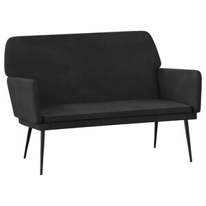 vidaXL Suoliukas, juodos spalvos, 108x79x79cm, aksomas