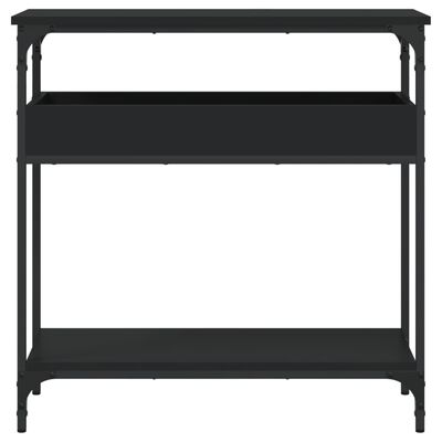 vidaXL Konsolinis staliukas su lentyna, juodas, 75x29x75cm, mediena