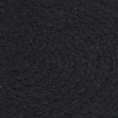 vidaXL Stalo kilimėliai, 4 vnt., juodi, 38cm, medvilnė, apvalūs