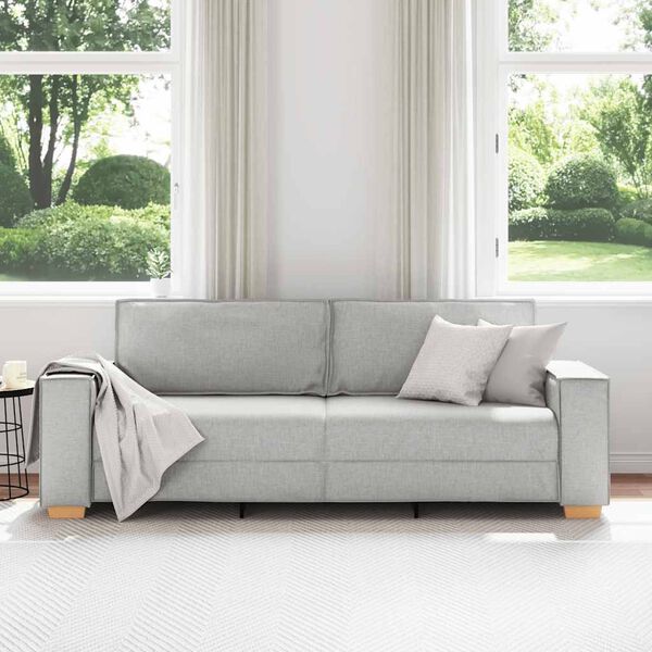vidaXL Trivietė sofa, debesų pilka, 220x78x84 cm, audinys