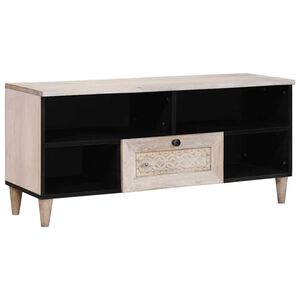 vidaXL Televizoriaus spintelė Balta i&scaron;blukinta 100 x 33 x 46 cm