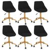 vidaXL Pasukamos valgomojo kėdės, 6vnt., juodos spalvos, aksomas