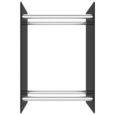 vidaXL Stovas malkoms, juodos spalvos, 40x35x60cm, stiklas